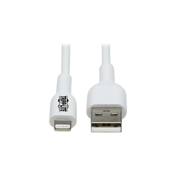 Tripp Lite Anti-bactrial Usb-a To Lightning Sync/ Cable, Mfi Certified - White, M/m, Usb 2.0, 3m (9.8 Ft.) - Lightning Cable - Usb Male To Lightning Male - 10 Ft - White