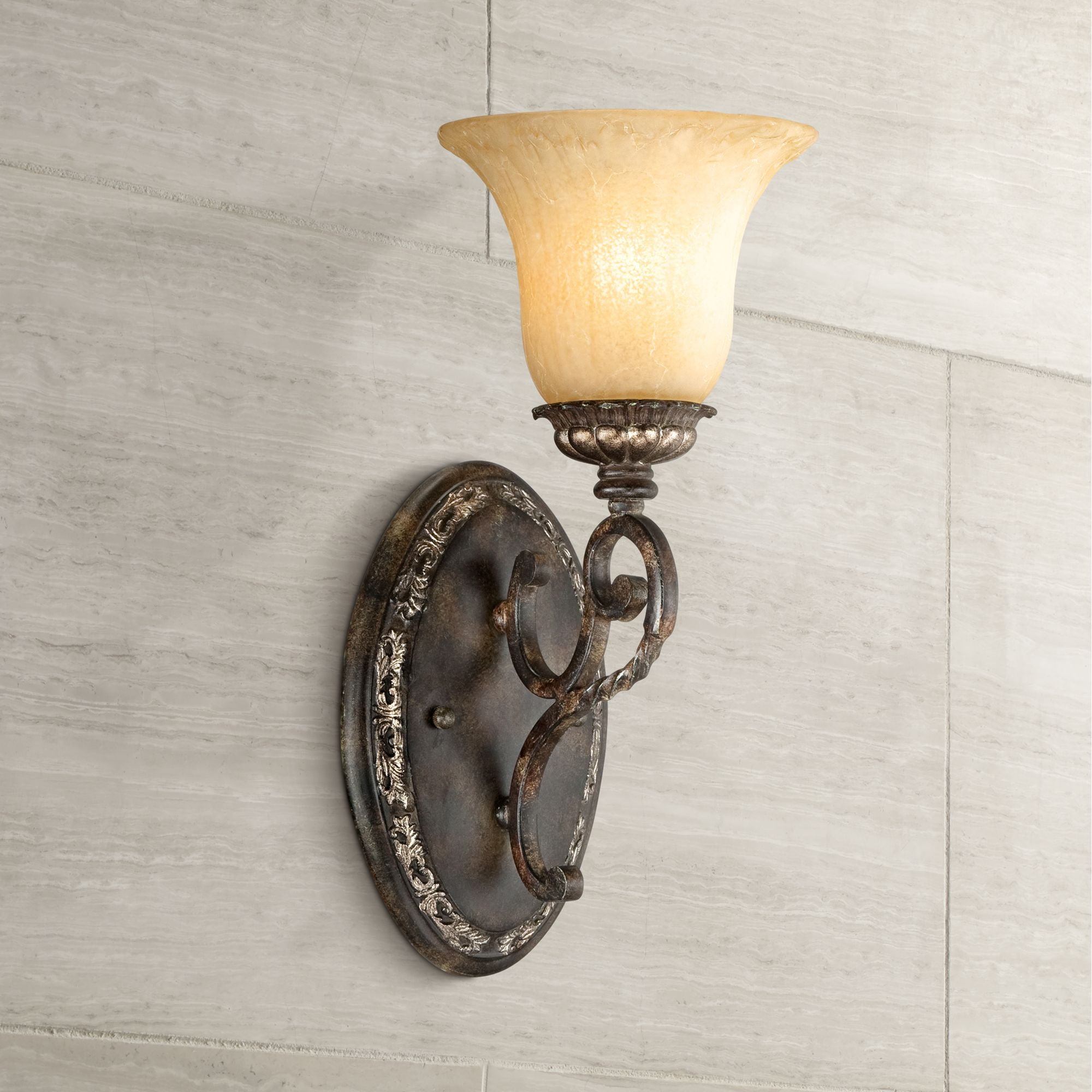Barnes and Ivy Wall Light Sconce Roman Bronze Gold Hardwired 14 1/2