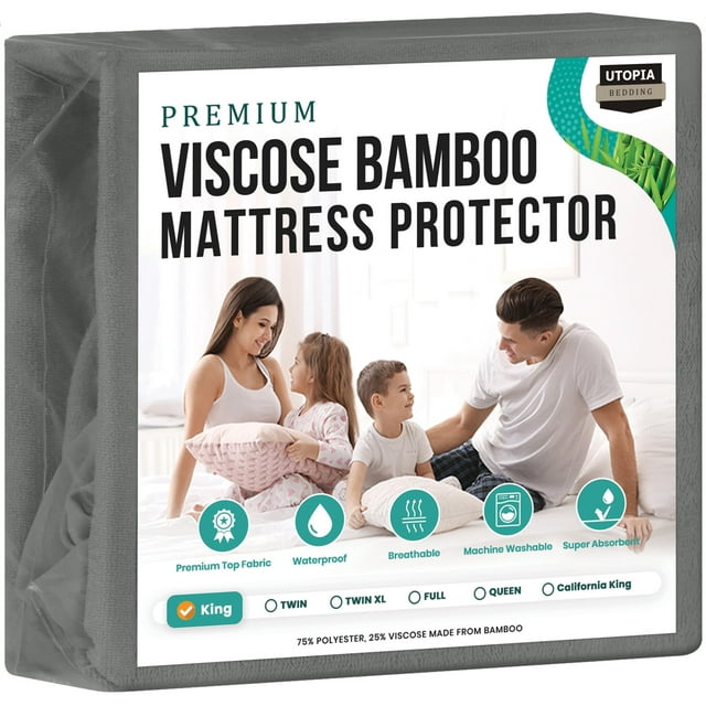 Protector de colchón Utopia Bedding King Waterproof Bamboo