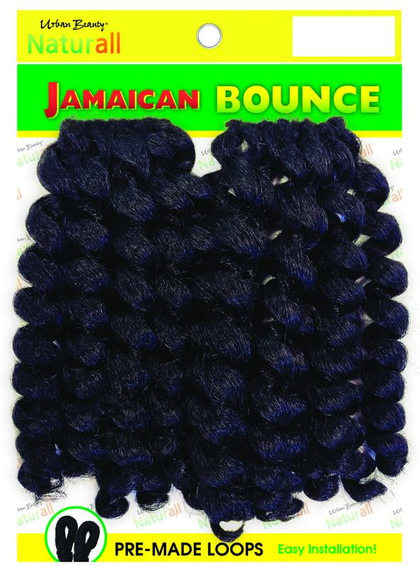 (2 pack) Urban Beauty Queen B Jamaican Bounce Curls Crochet Hair 2X Pack, #1B, Adult, Female