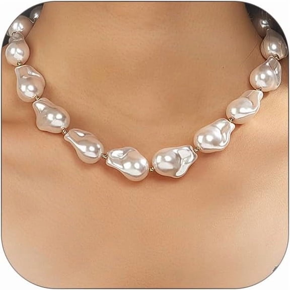 YMCSTONEMA Baroque Pearl Choker Necklace For Women Chunky Pearl Necklaces Toggle Necklaces Trendy Jewelry Gift[eo8345]