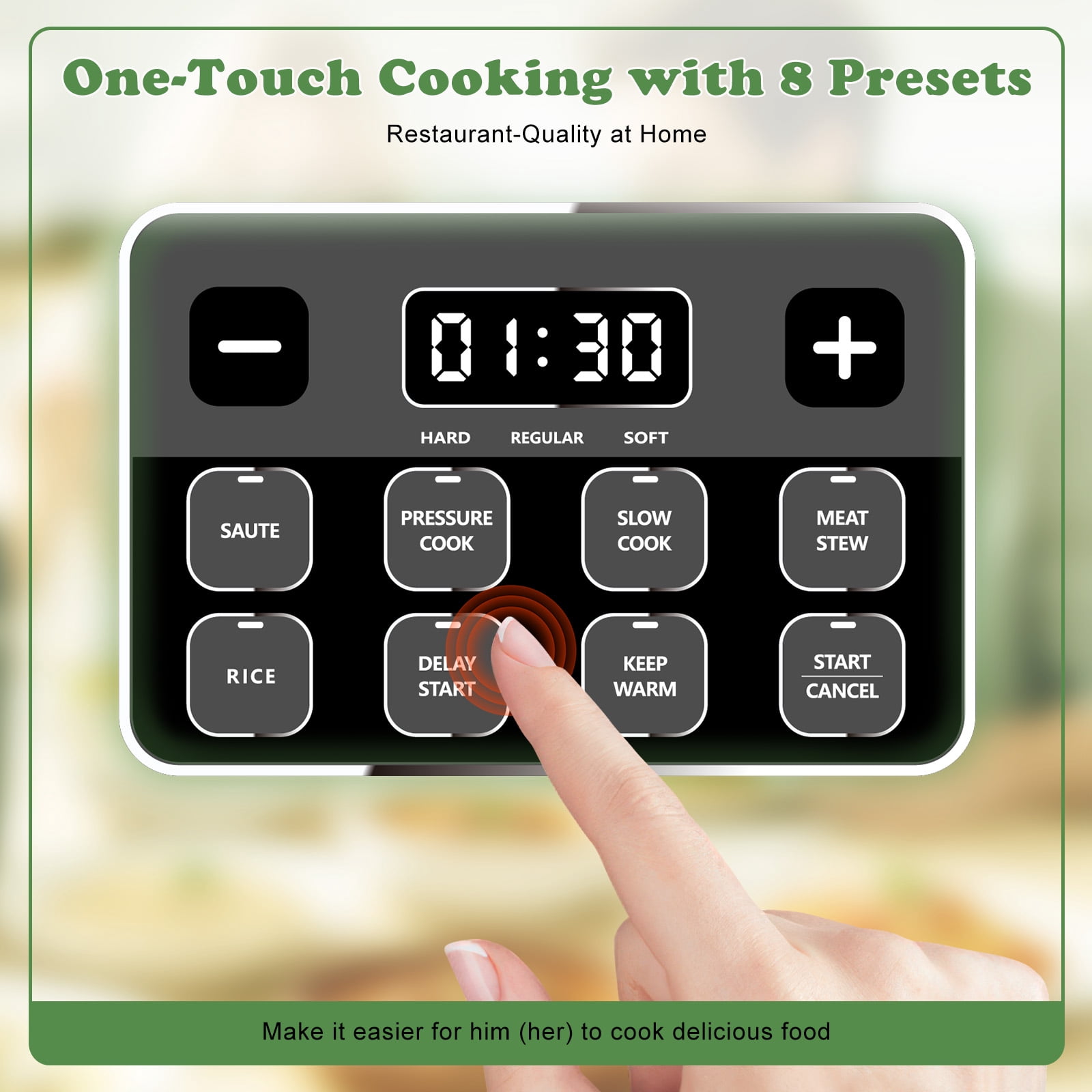 Fullwill Electric Pressure Cooker Lite, Slow Cooker, Rice, Sauté, Warmer, Olla de Presion Nonstick Pot 3 Quarts