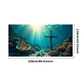 thumbnail image 6 of Easter Themed Sunset Landscape Banner with He not here HE Is Risen Text, Party Background Backdrop Decors for Easter Celebrations Church Events Religious Gatherings Photography Sessions, 6 of 8