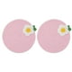 thumbnail image 1 of 2Pcs Manteles Individuales Redondos Trenzados, 7.1" Manteles Tejidos para Mesa de Cocina con Flores para Decoración de Granja (Rosa), 1 of 7