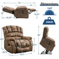 thumbnail image 5 of SOCIALCOMFY Stainless Steel Office Power Remotes 1 x Dual Motor Large Power Lift Recliner Chair, Brown, 5 of 7