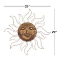 thumbnail image 3 of DecMode Metal Eclectic Celestial "Sun Face" Designed Wall Décor with Copper Metallic Brass Finish, 30"D, 3 of 8