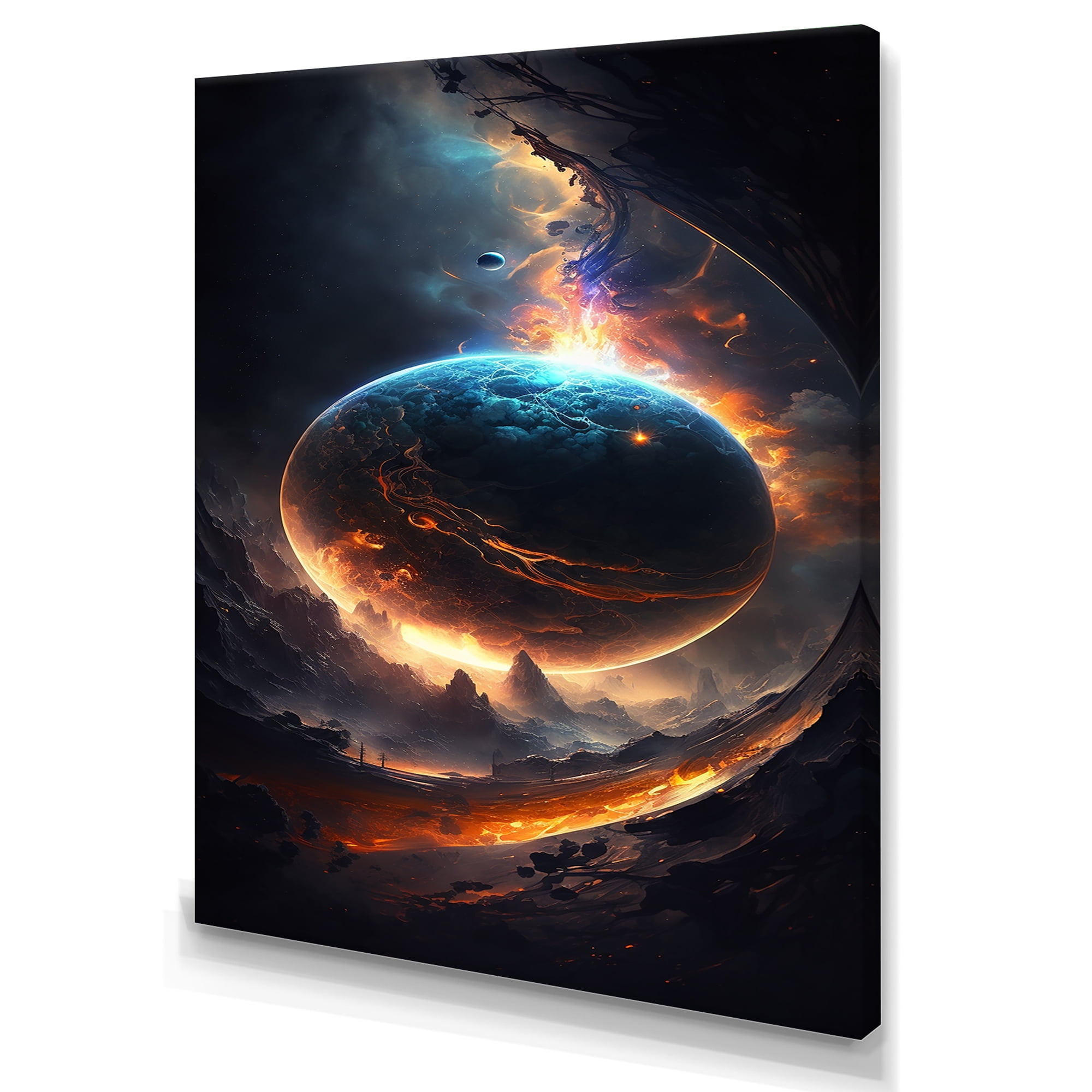 Designart Deep Space Planet Fusion III Canvas Wall Art - Walmart.com