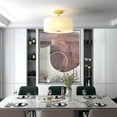 thumbnail image 4 of Costway 3-Light Semi Flush Mount Ceiling Light Fixture Glass Drum Pendant Lamp, 4 of 12