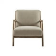 thumbnail image 2 of 32.75'' Lounge Chair, Single Linen Fabric Accent Chair with Solid Wood Frame, Soft Upholstered & Back, Lounge Reading Armchair for Living Room Bedroom Balcony, Easy Assembly, Taupe, 2 of 7