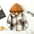 thumbnail image 2 of Kucnuzki Toddler Boy Winter Tops 12 Months Baby Boy Coats 18 Months Long Sleeve Gentle Stylish Lattice Hoodie Sweatshirt Brown, 2 of 8