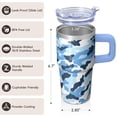thumbnail image 3 of Stainless Steel 20oz Geometric Textured Coffee Tumbler, Double Wall Insulated Travel Mug with Handle Leak Proof Lid, 3 of 5