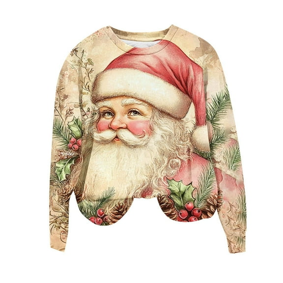 My Items Talove Long Sleeve Shirts for Women Funny Graphic Sweatshirt Fall Fashion Must Haves Graphic Long Sleeve Tee Womens Tops Dressy Casual Cotton Christmas Shirts