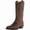 Brown, variant on Men's Classic Western Style Boots, Embroidery Mid Calf Slip On Boots Stable Heel Daily Walking Footwear