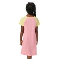 thumbnail image 2 of Saint Eve Kids Girls 2 Pack Nightgowns, Short Sleeve 2 Piece Soft Jersey Sleep Shirt - Peach Bee Purple Cat, Medium, 2 of 6