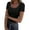 Black, variant on Seductiva Women's T-Shirts Short Sleeve Summer Tops Women's Short Sleeve Scoop Neck Ribbed Knit Fitted Casual Tops Tee Summer Slim Basic Shirts Casual Summer Tops Trendy Solid Loose Fit Tshirt