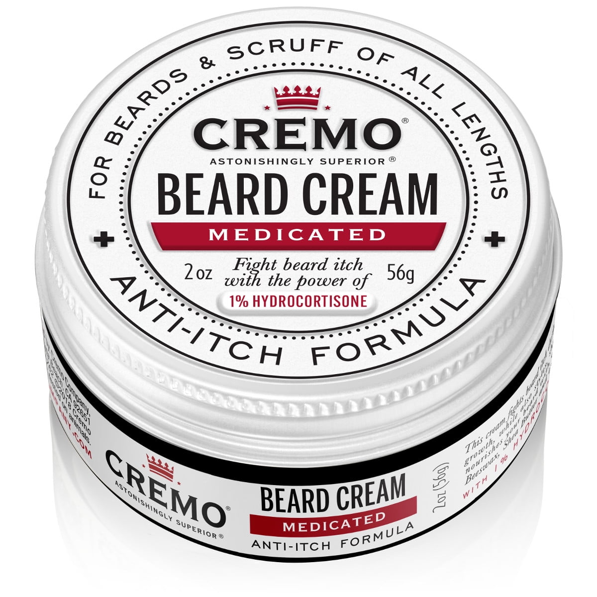 Cremo Beard Cream, Medicated AntiItch, 2oz