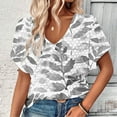 thumbnail image 7 of Dovford Shirts Womens Loose Fit V Neck Short Sleeve Lace Eyelet Tops Dressy Casual Floral Print Summer T Shirts Blouses, 7 of 7