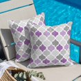 thumbnail image 6 of Geometric Morocco Throw Pillow Cover Quatrefoil Lattice Purple Grey Cotton Linen Cushion Cover Throw Pillow Case with Invisible Zipper for Couch Sofa Bed Chair Car 16x16 Inch, 6 of 14