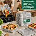 8x8 Inch Square Disposable Aluminum Foil Baking Pans with Lids, 60 Pack ...