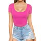 thumbnail image 1 of Karight Womens Summer Scoop Neck Short Sleeve Slim Fit T Shirts Tops Tee, 1 of 5