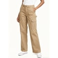 thumbnail image 2 of TRGPSG Women's High Waisted Cargo Pants, Wide Leg Baggy Y2K Streetwear Trousers, 7-Pocket Cotton Twill Hiking Pants for Work, Outdoor & Casual,Khaki Size XL, 2 of 6