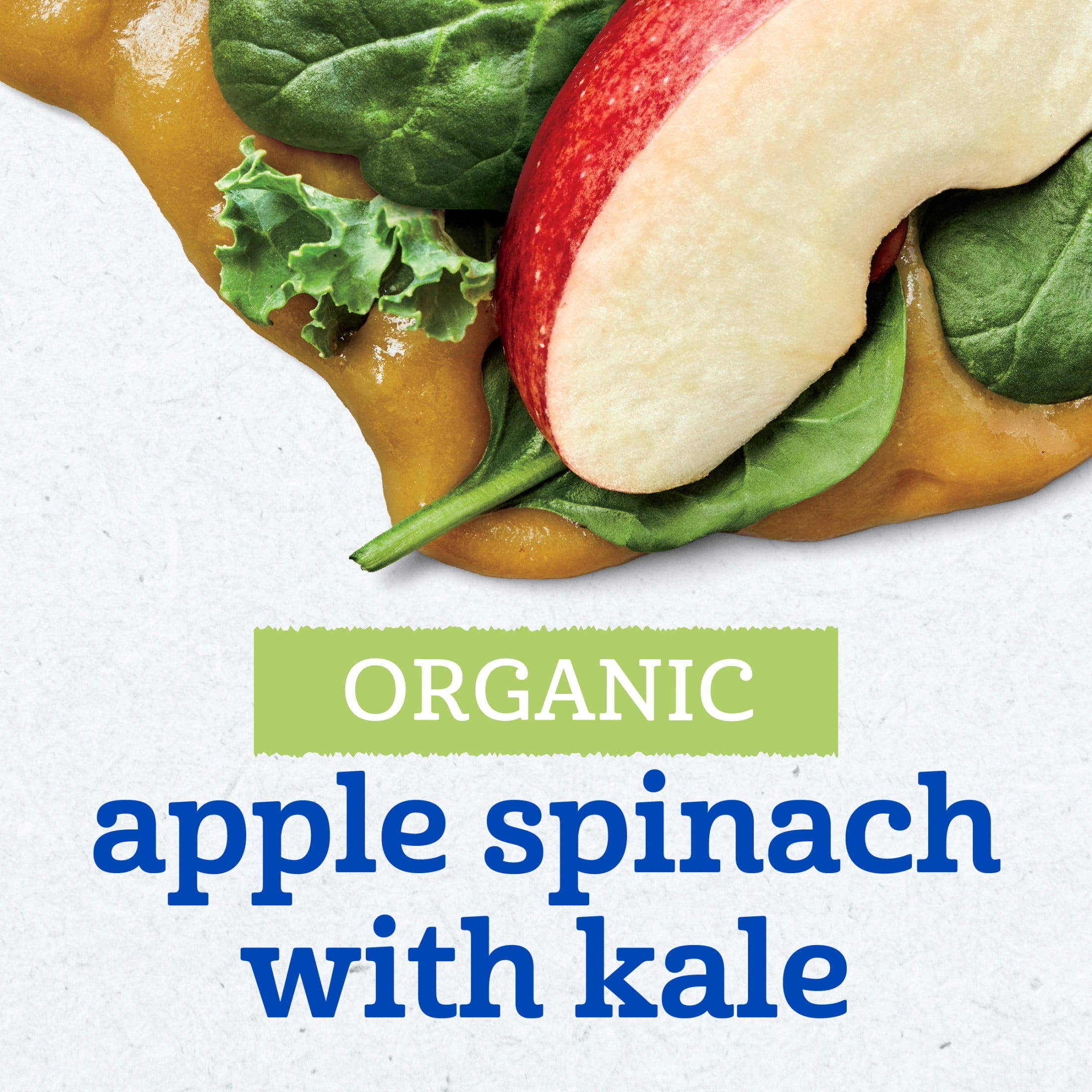 (12 pack) Gerber Organic Stage 2 Baby Food Puree, Apple Spinach Kale, 4 oz Jar