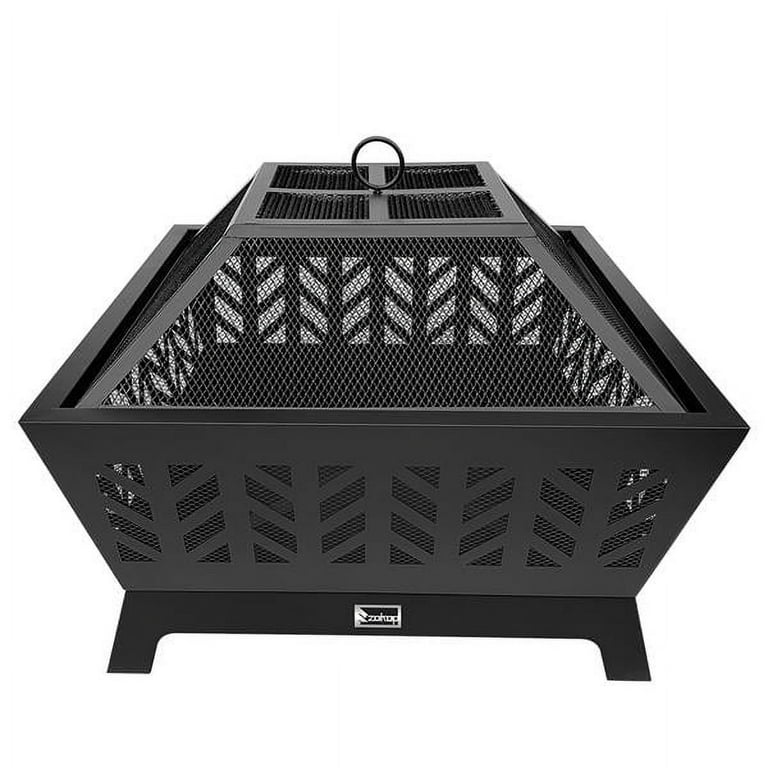 26 Inch Outdoor Wood Fire Four-Corner Pits / Heater / Heater / Black 26 Inch Outdoor Wood Fire Four-Corner Pits / Heater / Heater / Black