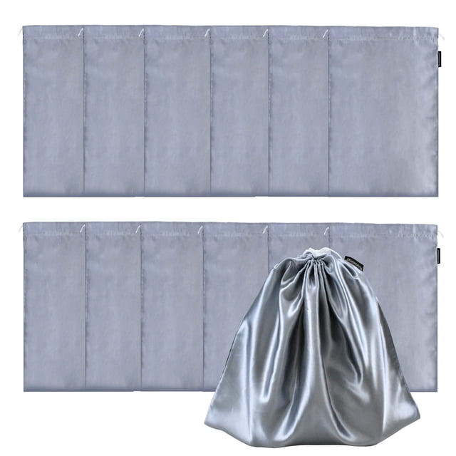 Bolsas de satén GONGKANGYUAN para extensiones de cabello y pelucas, 12 unidades