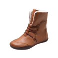 thumbnail image 2 of Zapatos de mujer Punta redonda Tacones bajos Cómodos Cálidos Casuales Gruesos Fleece Cordones Botines de nieve Wmkox8yii shkj830, 2 of 4