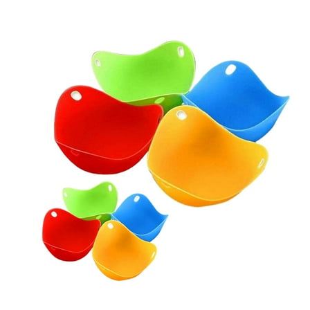 TV Time Silicone Egg Poachers- Set of 8 Multi-Colored