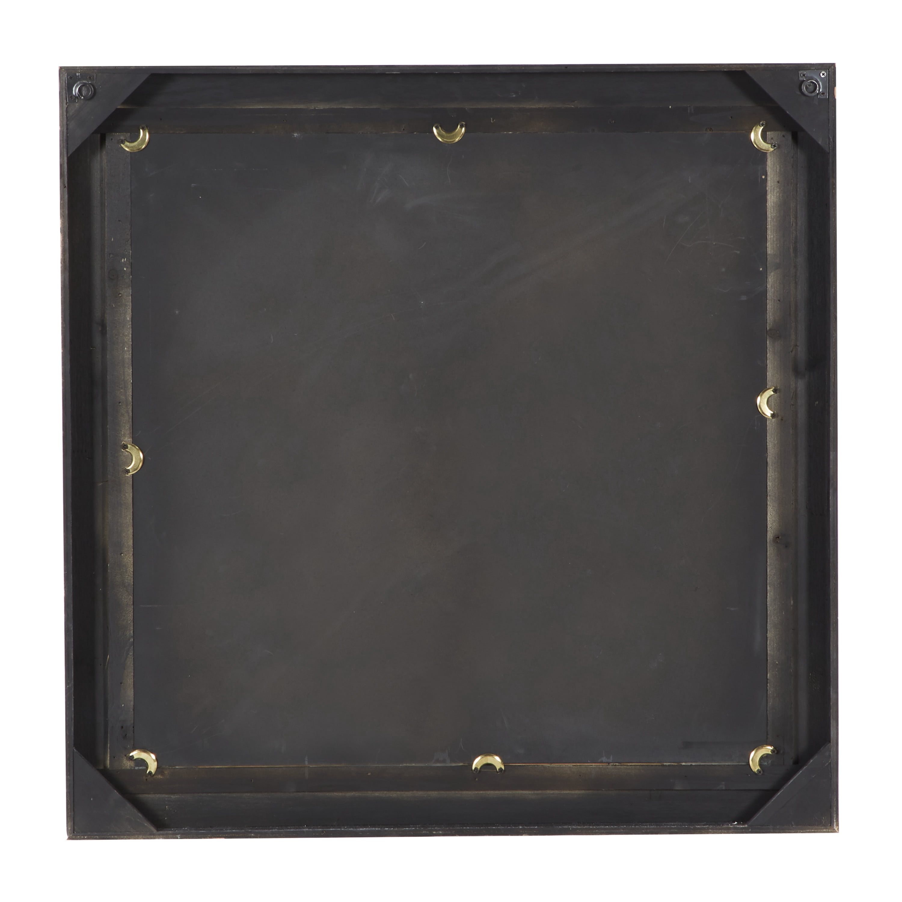 DecMode 32" x 32" Brown Wall Mirror with Grid Frame