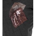 thumbnail image 4 of Moomaya Womens Round Neck T-shirt Short Sleeve Sequin Patch Pocket Tee Top - 9U, 4 of 6