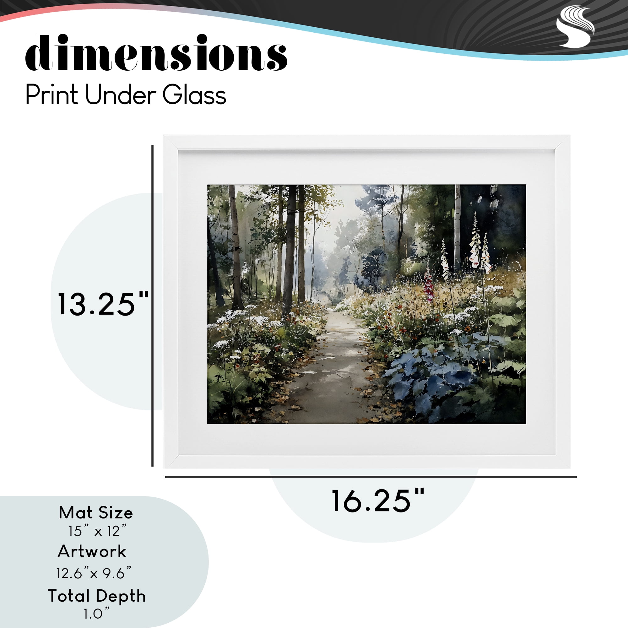Stupell Industries Foliage Forest at Dusk White Framed Print Under Glass, design by Franklyn Gregory