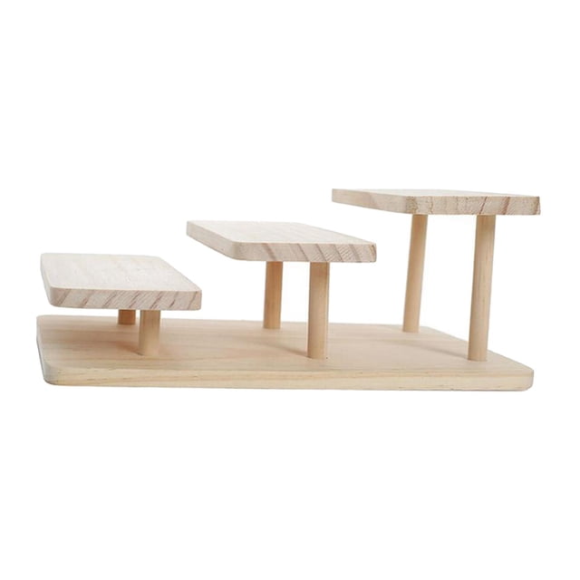 Almencla Wooden Glasses Display Rack Jewelry Holder Organizer Glasses Display Stand Doll 3 Layers