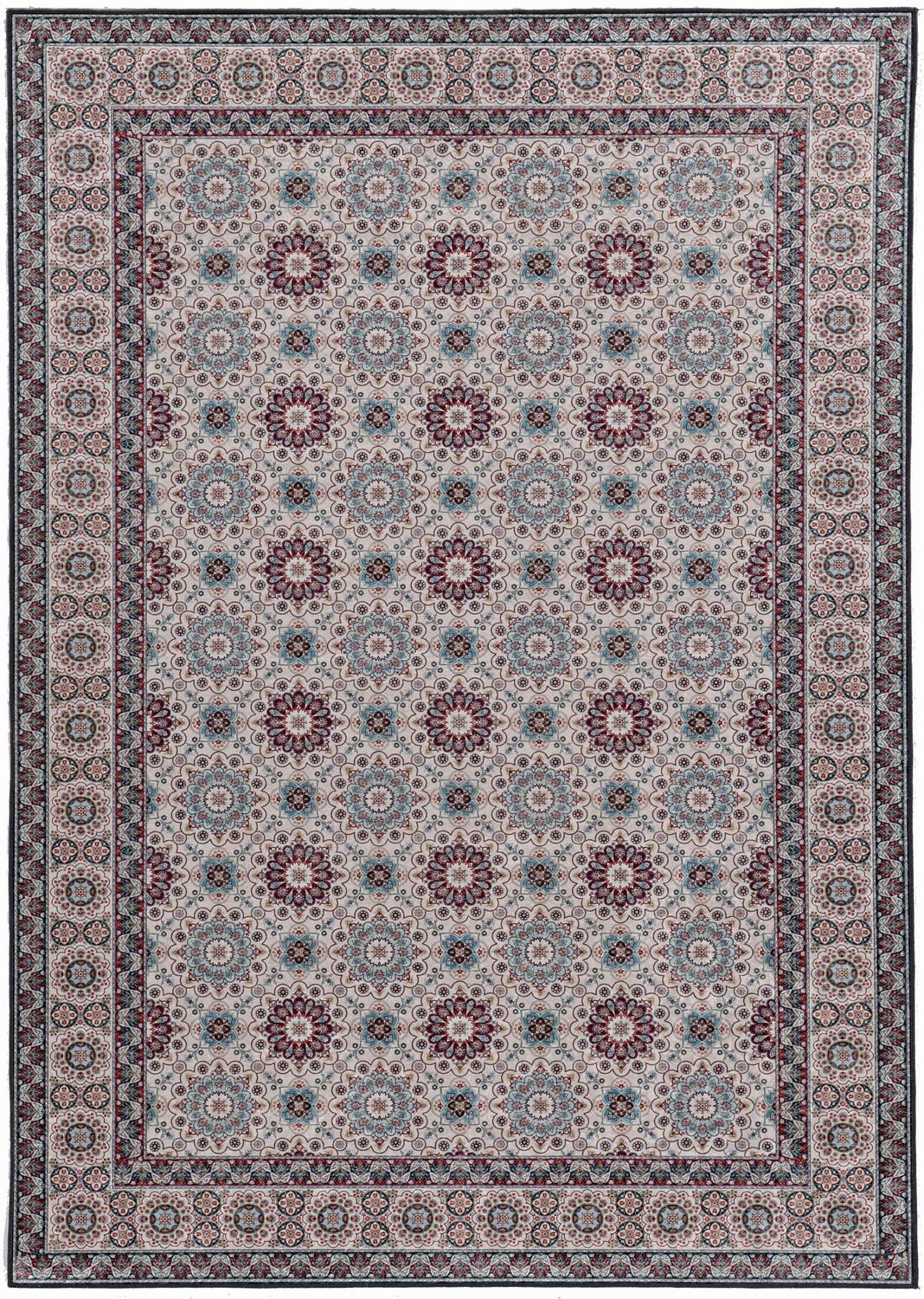 Tapis d'appoint Emerald Ritchie ivoire & bleu de 3 pi 3 po x 5 pi