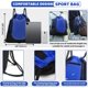 thumbnail image 5 of Mochila de baloncesto con cordón para niños, mochila de fútbol plegable, bolsa de gimnasio, mochila deportiva con bolsa de malla de bola desmontable (azul), 5 of 5