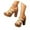 A Beige, variant on Slippers For Women Platform High Block Heel Slides Sandals Open Toe Trendy Outerwear Work Daily Wear