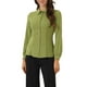 thumbnail image 1 of CURVOSPORT Camisa de Mujer con Botones, Cuello Peter Pan, Manga Larga, Blusa de Línea Princesa, Talla L, Verde Oliva, 1 of 6