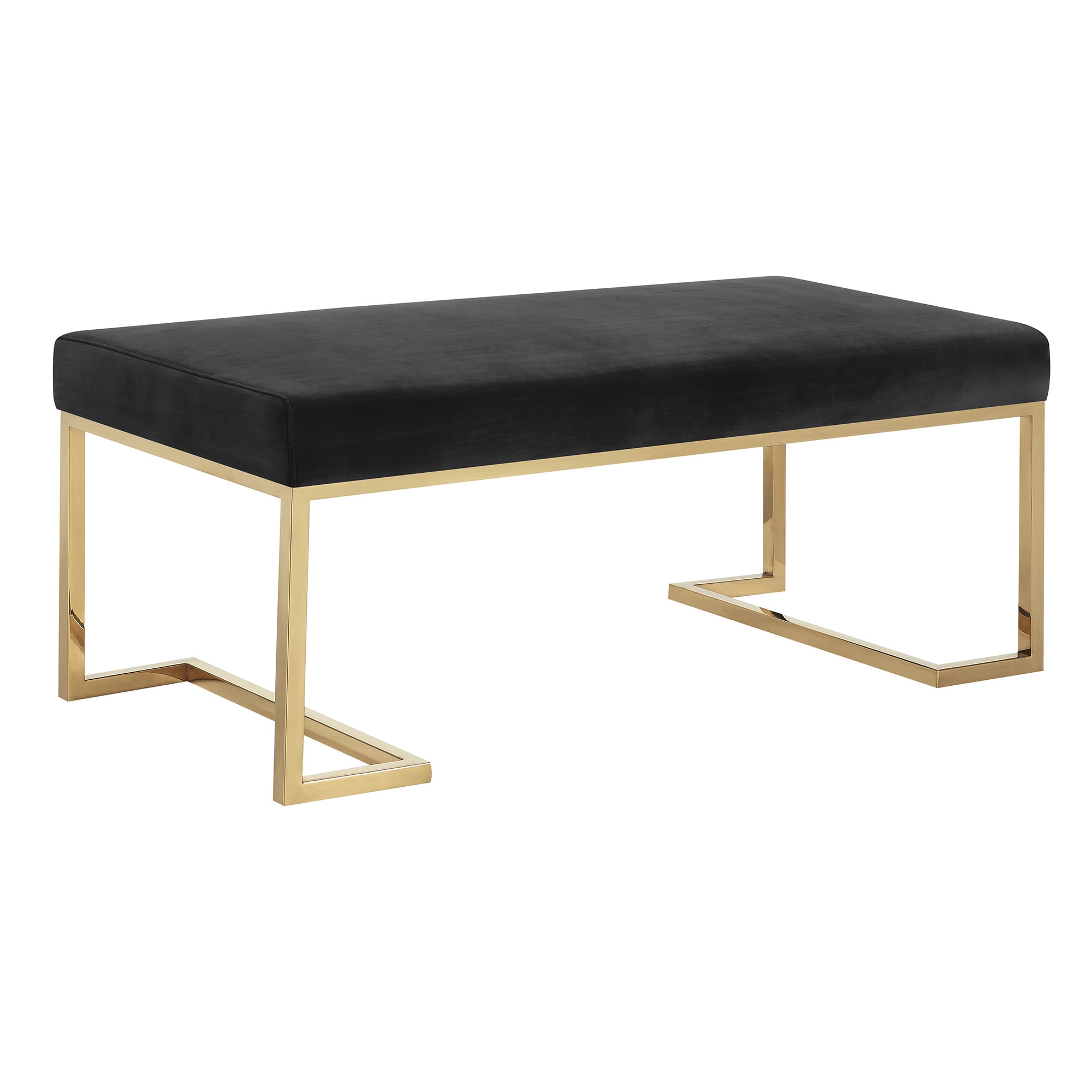 Picket House Furnishings Clay Upholstered Bench with Gold Metallic Legs