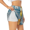 thumbnail image 3 of Lsque Monk Walking On Water Printed Women's Running Shorts with Liner Pockets,Elastic Quick Dry Workout Athletic Gym Yoga Shorts,Womens High Waist Shorts-Large, 3 of 9