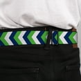 thumbnail image 4 of Buckle-Down Belt, Seatbelt Buckle Belt, Chevron White Bright Green Navy, Youth 22 to 32 Inches, 4 of 9