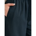 thumbnail image 5 of INSPIRE CHIC Women's Wide Leg Pants with Pockets Tie Knot High Waist Pleated Palazzo Trousers L Navy, 5 of 6