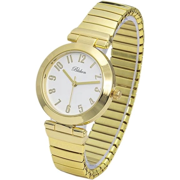 Blekon Collections Women's 33mm Case Glossy Metal Stretch Band Watch
