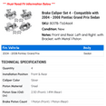 thumbnail image 2 of Brake Caliper Set 4 - Compatible with 2004 - 2008 Pontiac Grand Prix Sedan 2005 2006 2007, 2 of 2