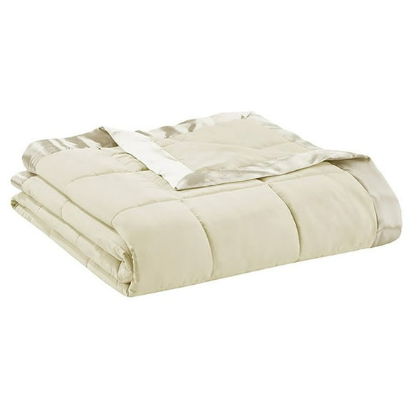 Madison Park Polyester Microfiber 3M Scotchgard Solid Blanket in Ivory
