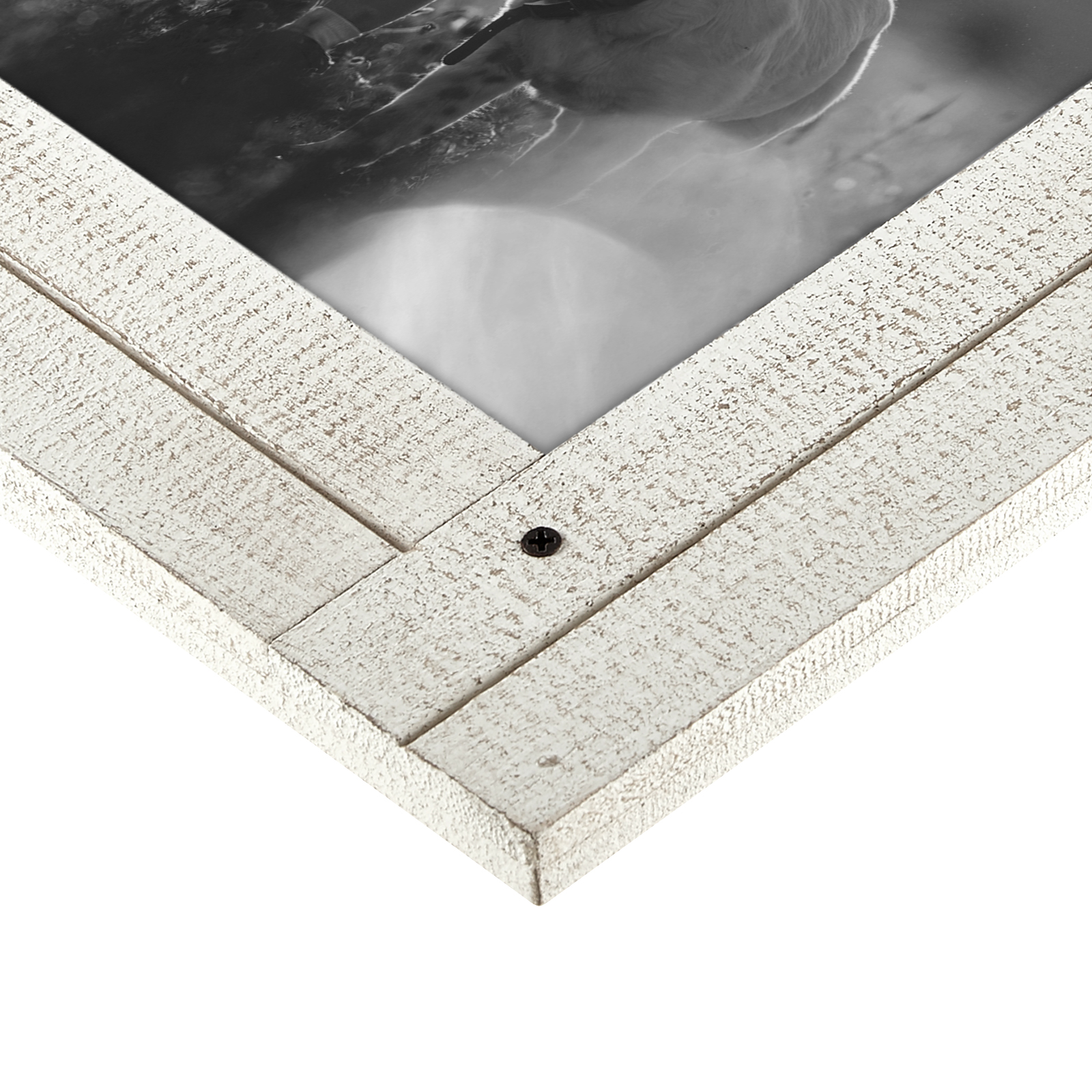 Americanflat 5x7 Collage Picture Frame with Glass aspen distressed photos comes ready built sawtooth stand - White