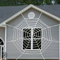 thumbnail image 6 of Luxtrada Halloween Spider Web Decor 9.8Ft Giant Cobweb Round Spider Web Props for Halloween Decorations Bar Party Decor Outdoor Indoor Yard Scary Haunted House Decors, White, 6 of 10