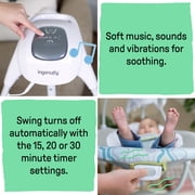 Ingenuity SimpleComfort Baby Swing, Infants, Blue/Green, Vibrating Seat, Multi-Direction, Compact, Everston