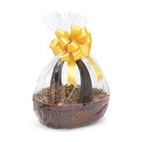 Clear Cellophane round bottom Gift basket bag, 25 PK