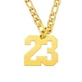 thumbnail image 4 of Men's Custom Numeral Necklace Silver/Gold/Black Personalized Number Pendant Custom Necklace with Figaro Chain Jewelry Gift for Boys Boyfriends, 4 of 4